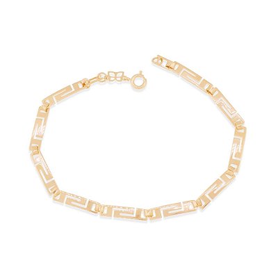 PULSEIRA MASCULINA FOLHEADO A OURO COM FORMA LABIRINTO. MED 19/21CM ROMMANEL 550736