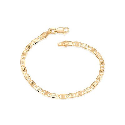 PULSEIRA MASCULINA FOLHEADO A OURO FIO GRUMET. MED 19/20/21CM ROMMANEL 550570