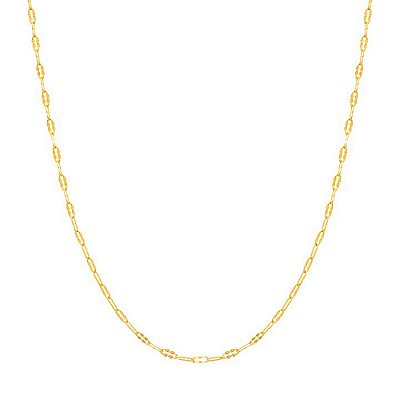 CORRENTE FOLHEADO A OURO FIO COM PEÇAS NAVETES. MED 42CM ROMMANEL 531297