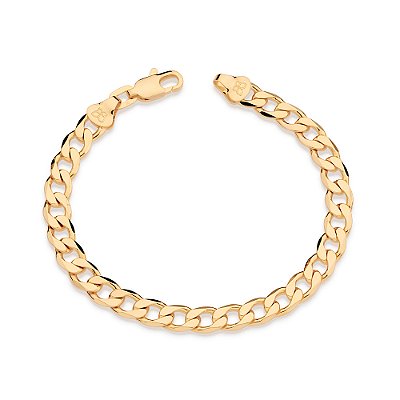 PULSEIRA MASCULINA FOLHEADO A OURO FIO GRUMET. MED 19/20/21/22CM ROMMANEL 550390