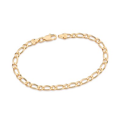 PULSEIRA MASCULINA FOLHEADO A OURO FIO ALTERNADO. MED 19/20/21/22CM ROMMANEL 550041