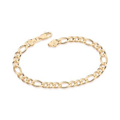 PULSEIRA MASCULINA FOLHEADO A OURO FIO ALTERNADO. MED 18/19CM ROMMANEL 550050