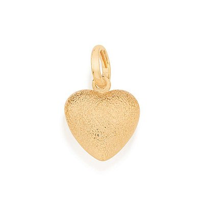 PINGENTE FOLHEADO A OURO CORAÇÃO FOSCO. MED 1,1CM ROMMANEL 540808