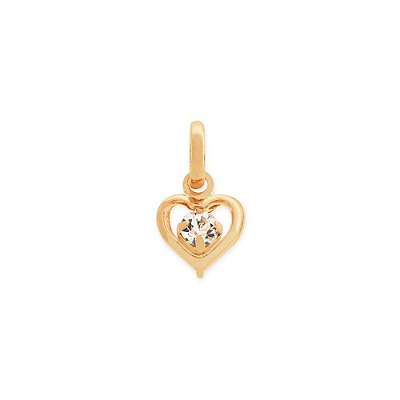 PINGENTE FOLHEADO A OURO CORAÇÃO VAZADO COM CRISTAL. MED 0,9CM ROMMANEL 540751