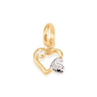 PINGENTE FOLHEADO A OURO CORAÇÕES. MED 0,8CM ROMMANEL 540752