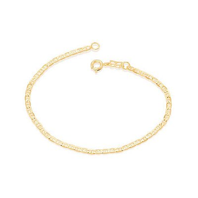 PULSEIRA MASCULINA FOLHEADO A OURO ELO DIAMANTADO. MED 18/19CM ROMMANEL 550428