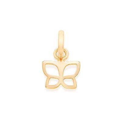 PINGENTE FOLHEADO A OURO BORBOLETA. MED 1,4CM ROMMANEL 542305