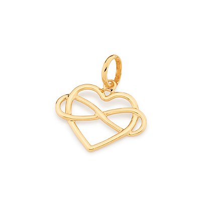 PINGENTE FOLHEADO A OURO CORAÇÃO INFINITO ENTRELAÇADO. MED 2,4CM ROMMANEL 542428