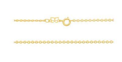 CORRENTE FOLHEADO A OURO FIO ELO CADEADO FRIZADO. MED 42CM ROMMANEL 530357