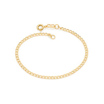 PULSEIRA FOLHEADO A OURO ELOS DIAMANTADOS. MED 18/19CM ROMMANEL 551718