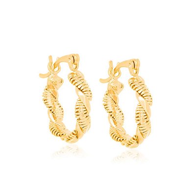 ARGOLA FOLHEADO A OURO FIO ENTRELAÇADO. MED 1,5CM ROMMANEL 522423