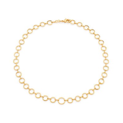 GARGANTILHA FOLHEADO A OURO ELOS REDONDO. MED 40CM ROMMANEL 532149