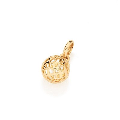 PINGENTE INFANTIL FOLHEADO A OURO BOLA COM CRISTAIS. MED 1,3CM ROMMANEL 541834