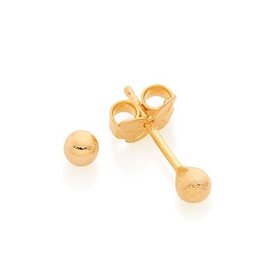 BRINCO INFANTIL FOLHEADO A OURO BOLA FOSCA. MED 3MM ROMMANEL 526032