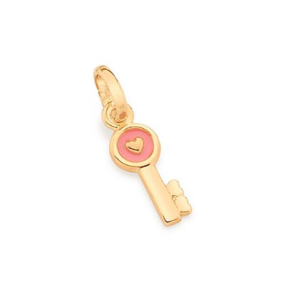 PINGENTE INFANTIL FOLHEADO A OURO FORMATO CHAVE. MED 1,7CM ROMMANEL 542432