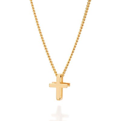 GARGANTILHA INFANTIL FOLHEADO A OURO COM PINGENTE CRUZ. MED 40CM ROMMANEL 531823