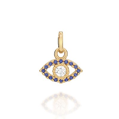 PINGENTE FOLHEADO A OURO OLHO GREGO COM ZIRCÔNIAS. MED 1,2CM ROMMANEL 542227
