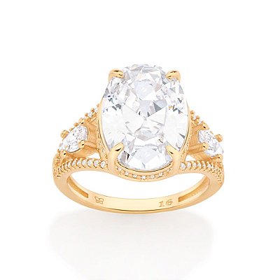 ANEL FOLHEADO A OURO COM ZIRCÔNIAS ROMMANEL 513039