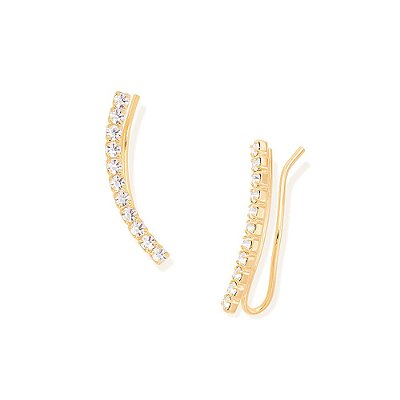 BRINCO GRAMPO FOLHEADO A OURO COM CRISTAIS. MED 2,5CM ROMMANEL 523209
