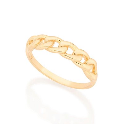 ANEL SKINNY FOLHEADO A OURO ARO CORRENTE ROMMANEL 513028