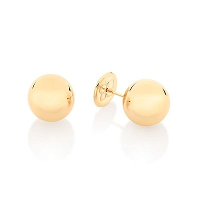 BRINCO BOLA LISA FOLHEADO A OURO. MED 13MM ROMMANEL 526741