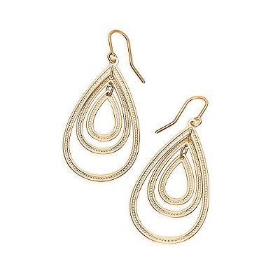 BRINCO GOTA FOLHEADO A OURO. MED 3,9CM ROMMANEL 523049