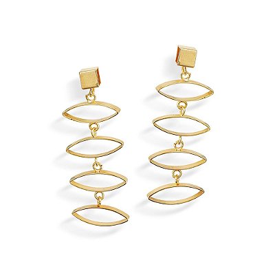 BRINCO NAVETES FOLHEADO A OURO. MED 3,7CM ROMMANEL 523430