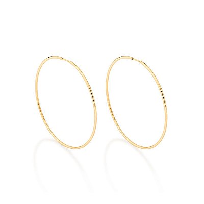 ARGOLA FOLHEADO A OURO ARO TRABALHADO. MED 6CM ROMMANEL 526764