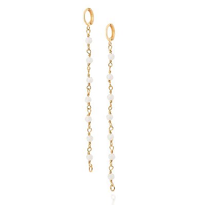 ARGOLA FOLHEADO A OURO COM CRISTAIS. MED 10,2CM ROMMANEL 526784