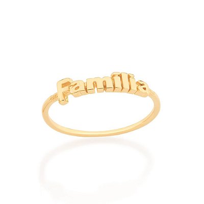 ANEL FOLHEADO A OURO COM ESCRITA FAMÍLIA ROMMANEL 512383