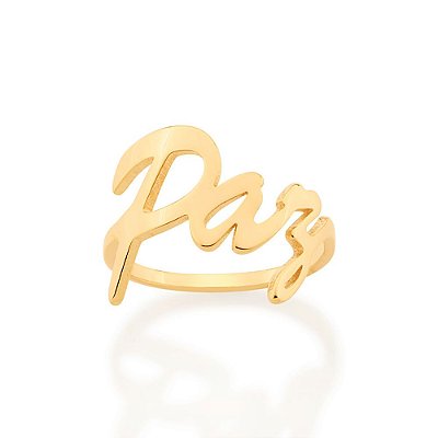 ANEL PAZ FOLHEADO A OURO ROMMANEL 512944