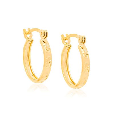 ARGOLA FOLHEADO OURO COM TRABALHOS EM RELEVO. MED 1,5 CM ROMMANEL 522903
