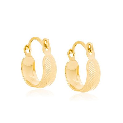 ARGOLA FOLHEADO A OURO COM TRABALHOS EM RISCOS. MED 1,1CM ROMMANEL 524032