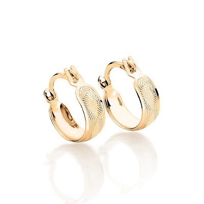 ARGOLA FOLHEADO A OURO COM DESENHOS. MED 1,3CM ROMMANEL 524014