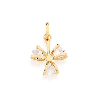 PINGENTE FLOR FOLHEADO A OURO COM CRISTALCOLORIDO. MED 1,5 CM ROMMANEL 541784