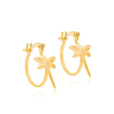 ARGOLA FOLHEADO A OURO COM LIBÉLULA. MED 1,7CM ROMMANEL 522866