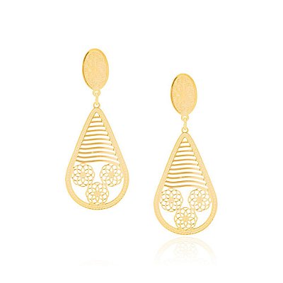 BRINCO BASE OVAL FOLHEADO A OURO. MED 5,5CM ROMMANEL 523734