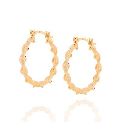 ARGOLA FOLHEADO A OURO ARO TORCIDO. MED 2,6CM ROMMANEL 526473