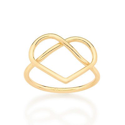 ANEL FOLHEADO A OURO CORAÇÃO INFINITO ROMMANEL 513061