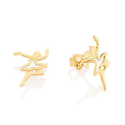 BRINCO BAILARINA FOLHEADO A OURO COM APLICAÇÃO DE RHODIUM. MED 1,5CM ROMMANEL 526603