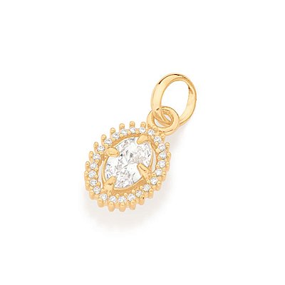 PINGENTE OVAL FOLHEADO A OURO COM ZIRCÔNIAS. MED 1,7CM ROMMANEL 542458