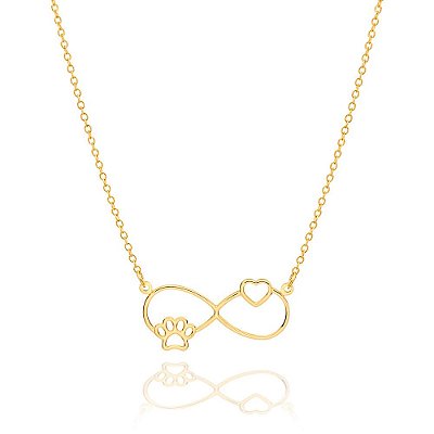 GARGANTILHA FOLHEADO A OURO AMOR AO PET. MED 50CM ROMMANEL 532195