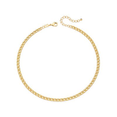 CHOKER FOLHEADO A OURO CORRENTE DUPLA. MED 40CM ROMMANEL 532192