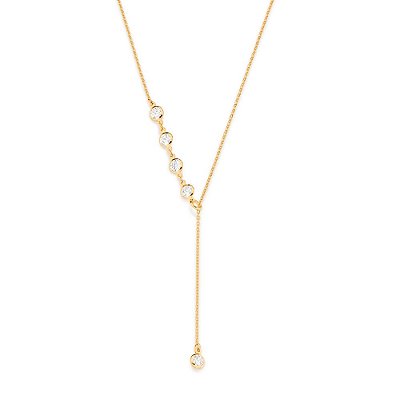 COLAR GRAVATA AJUSTÁVEL FOLHEADO A OURO COM ZIRCÔNIAS. MED 70CM ROMMANEL 532185