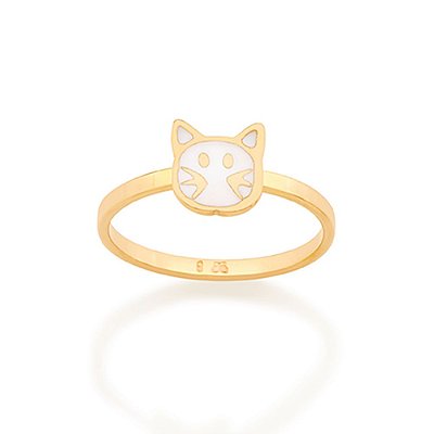ANEL INFANTIL FOLHEADO A OURO GATINHO ROMMANEL 512806