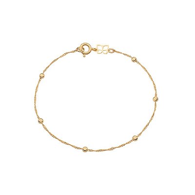PULSEIRA FOLHEADO A OURO COM BOLAS. MED 18CM ROMMANEL 551203