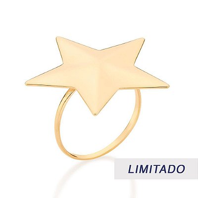 MAX ANEL FOLHEADO A OURO ESTRELAS ROMMANEL 513208