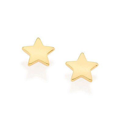 BRINCO FOLHEADO A OURO ESTRELA. MED 0,60CM ROMMANEL 526901