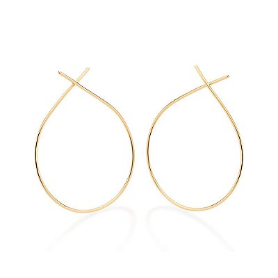 MAXI BRINCO GOTA FOLHEADO A OURO. MED 5,5CM ROMMANEL 526933