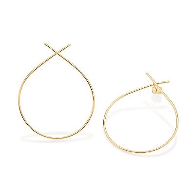 MAXI BRINCO GOTA FOLHEADO A OURO. MED 5,5CM ROMMANEL 526933